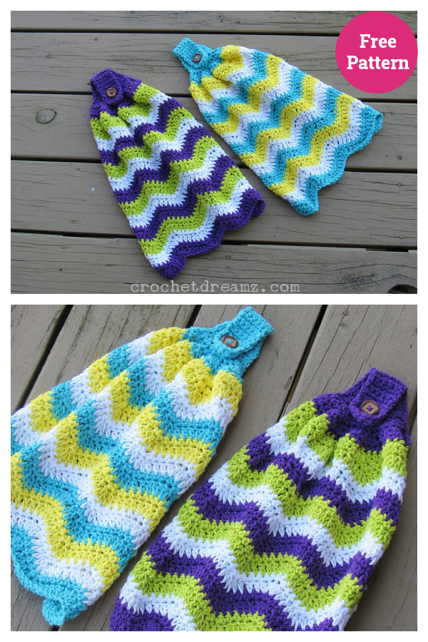 Chevron Kitchen Hanging Towel Free Crochet Pattern 